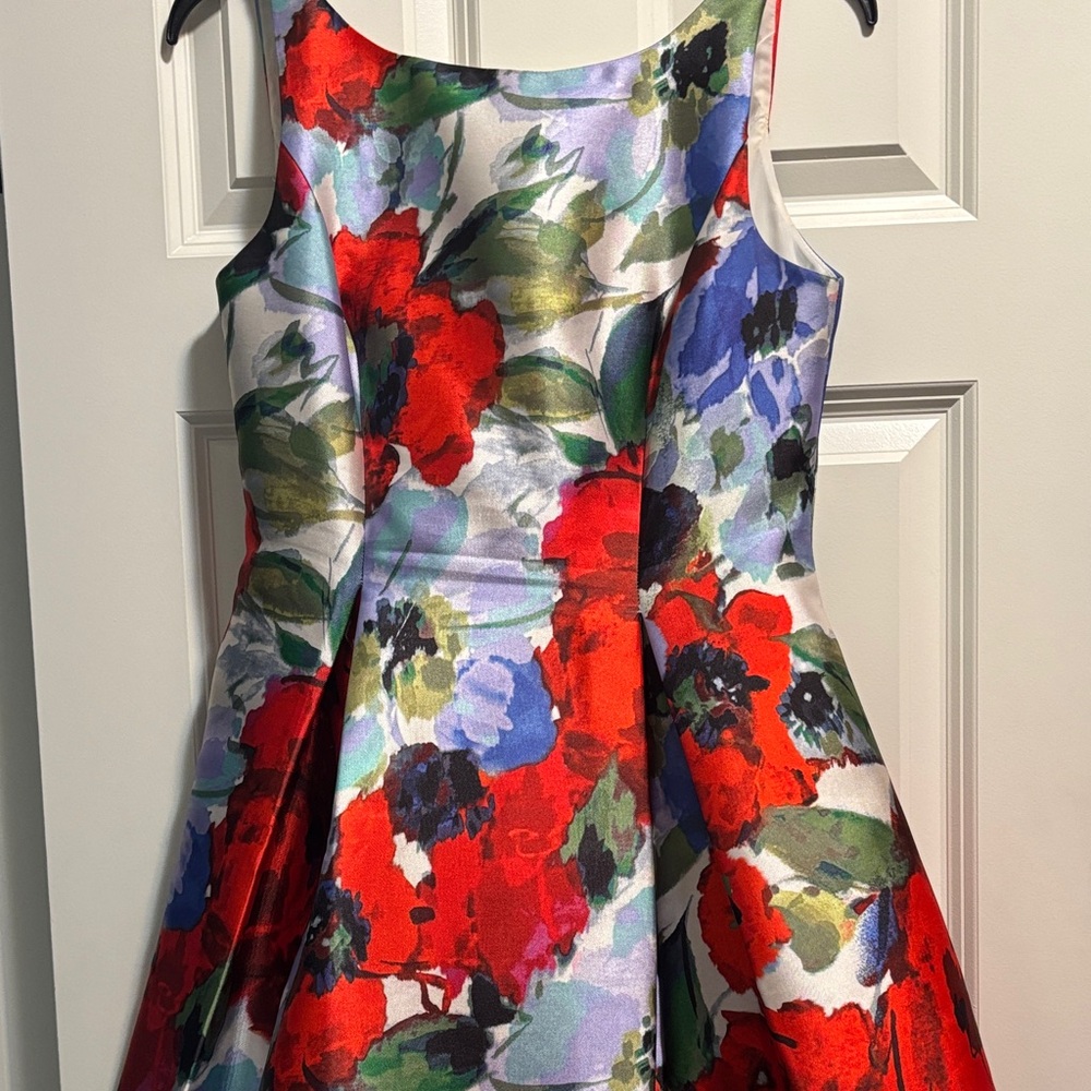 Floral Print Mikado Dress